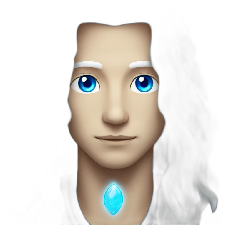 male nordic pleiadian with long white hair and blue eyes emoji