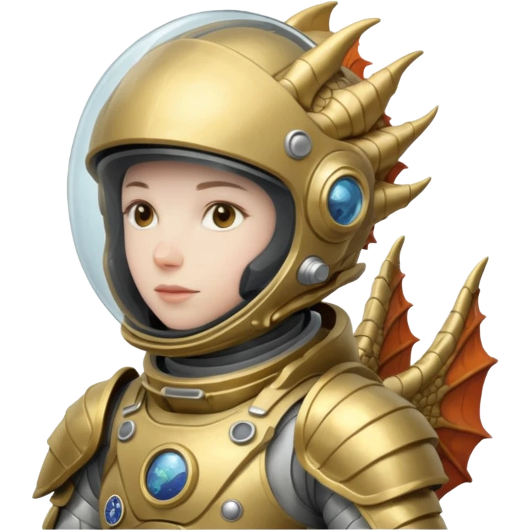closed helmet astronaut riding dragon emoji