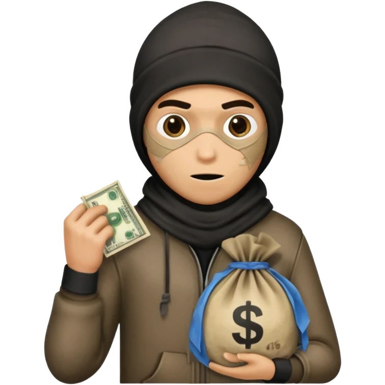 Robber with money bag emoji