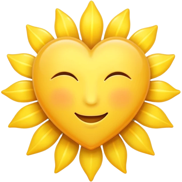 white heart with a sun emoji