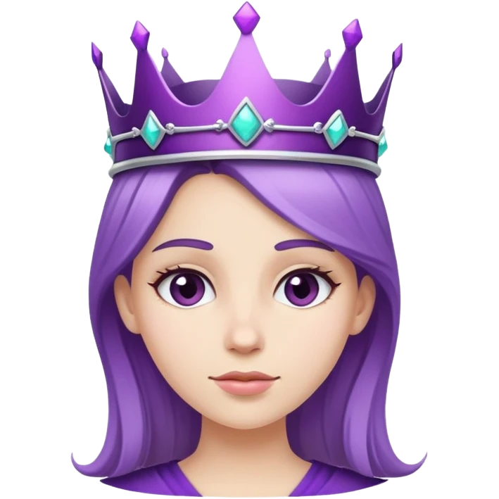 Chica blanquita con corona morada emoji