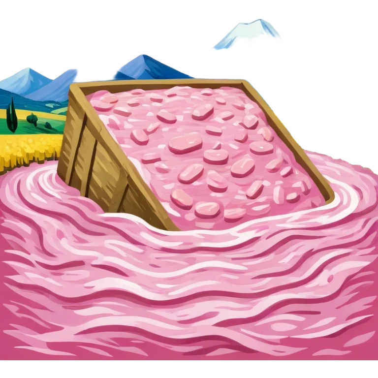 van gogh slop style pink SPAM art landscape emoji