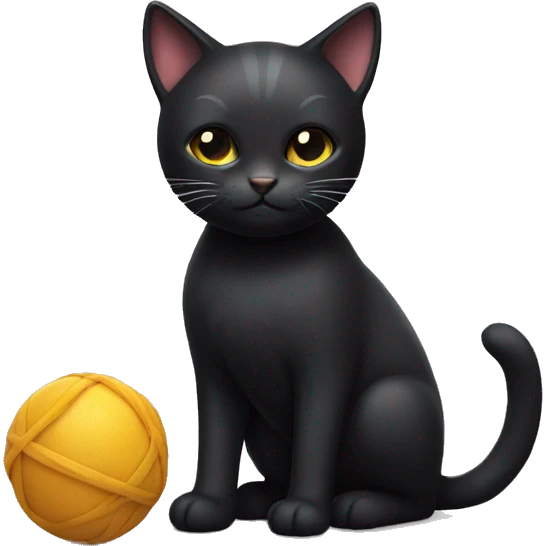 Black cat with toy  emoji