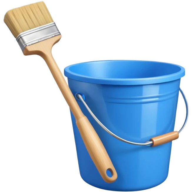 Bucket and brush for cleaning emoji