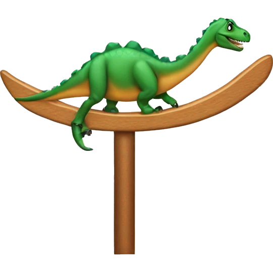 Dinosaur riding a stake board emoji