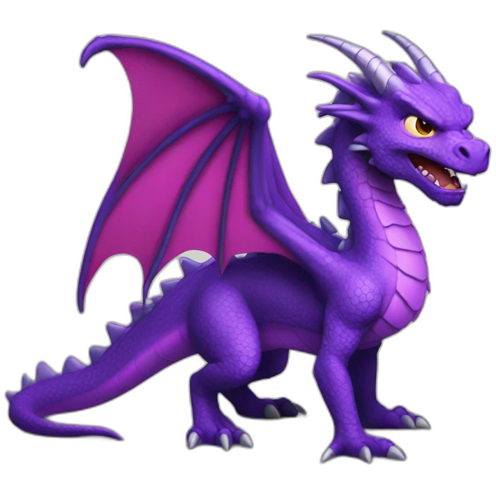 purple and pjnk dragon angry emoji