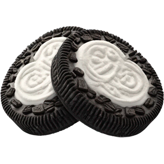 Two Oreo cookies sitting on top of each other emoji