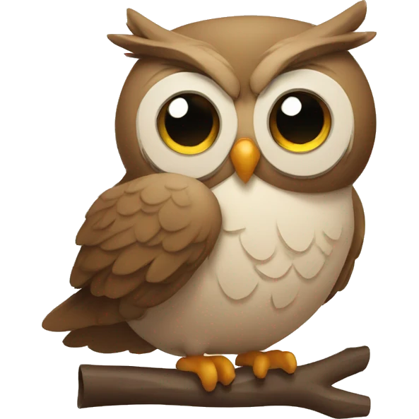 tired owl with a letter emoji