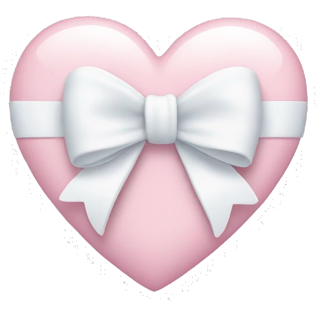 Pastel pink heart with white bow emoji