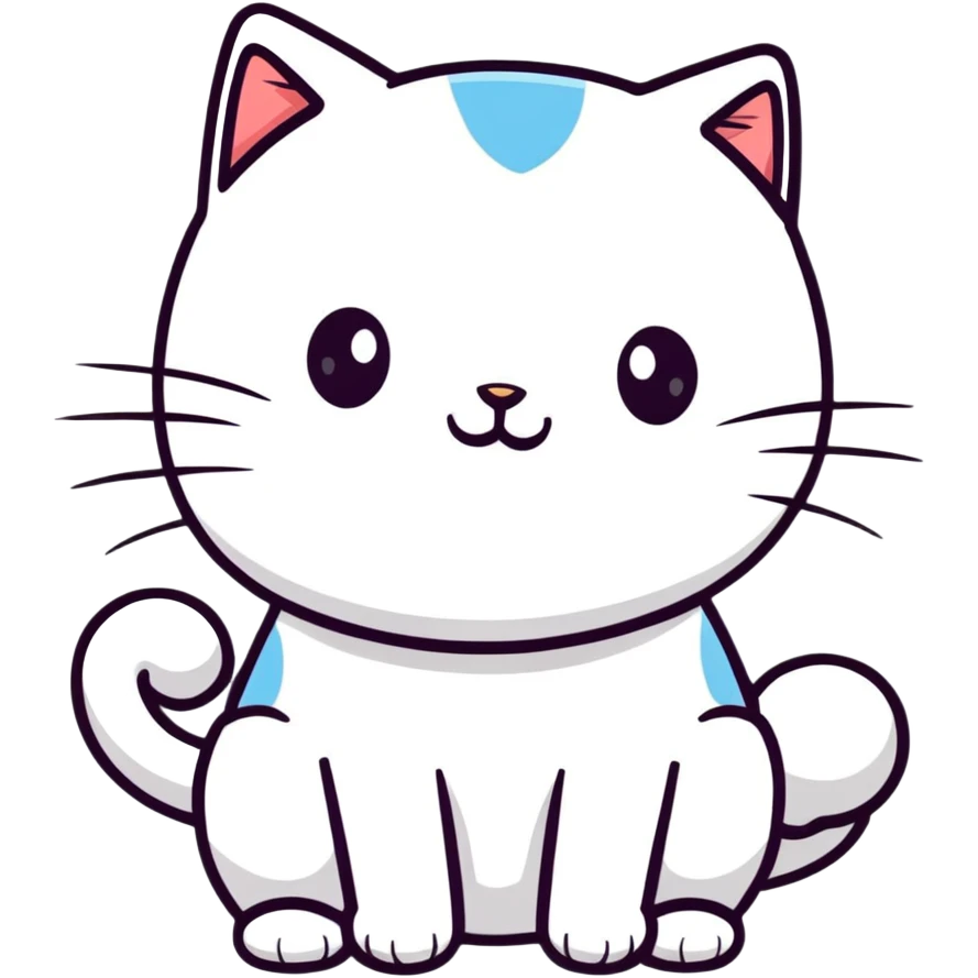 smiling white cat emoji