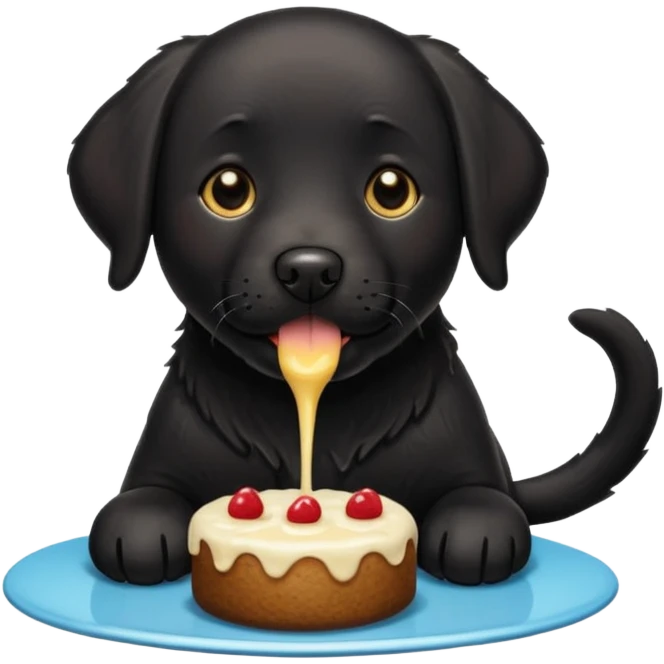 Tea cake black Labrador  emoji