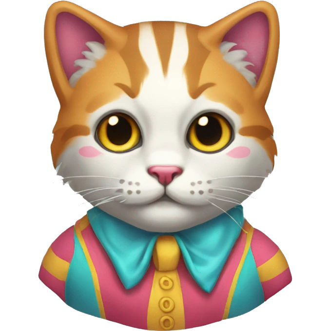 un gato vestido de payaso emoji