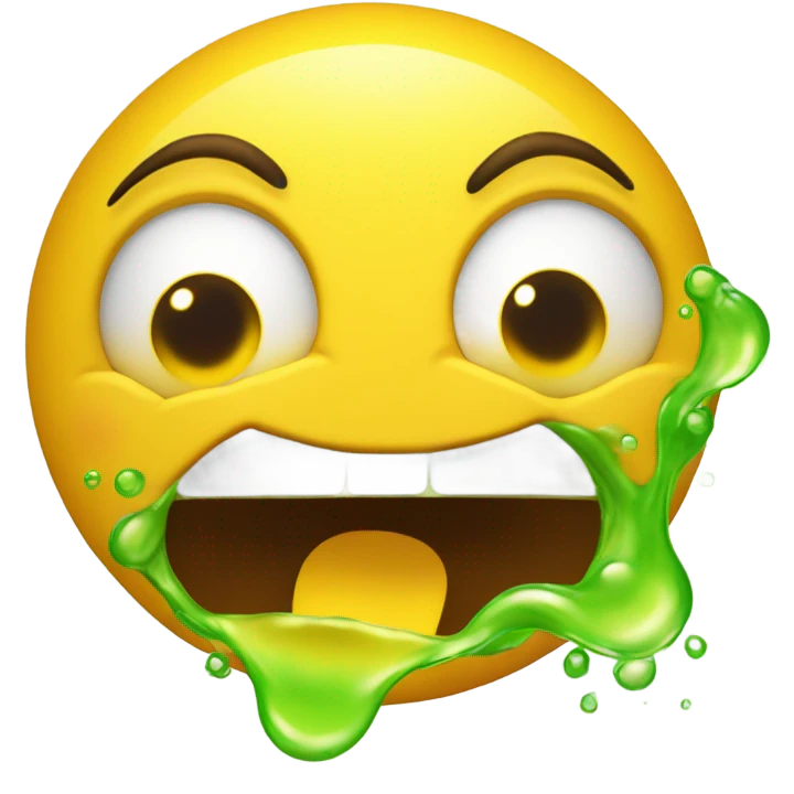 Emoji throwing up emoji