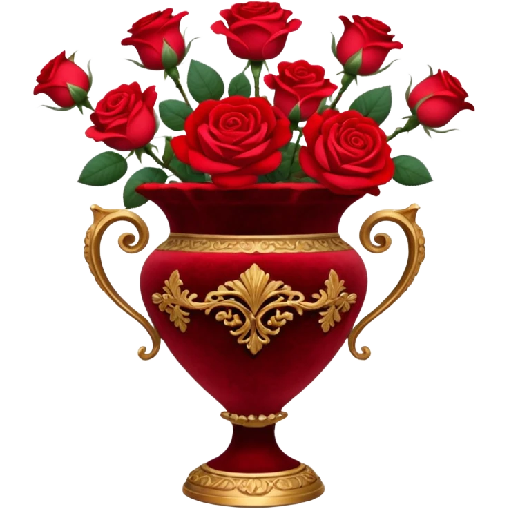 Roses in a vintage vase emoji