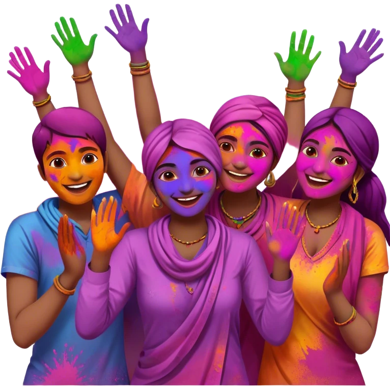 A emoji of holi(indian festival) it's is the festival colour every one play with colours  emoji