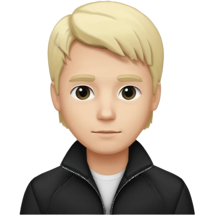 balck and white photo man blonde in jacket emoji