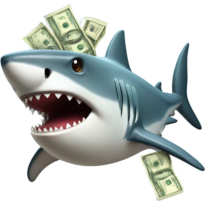Shark with money emoji