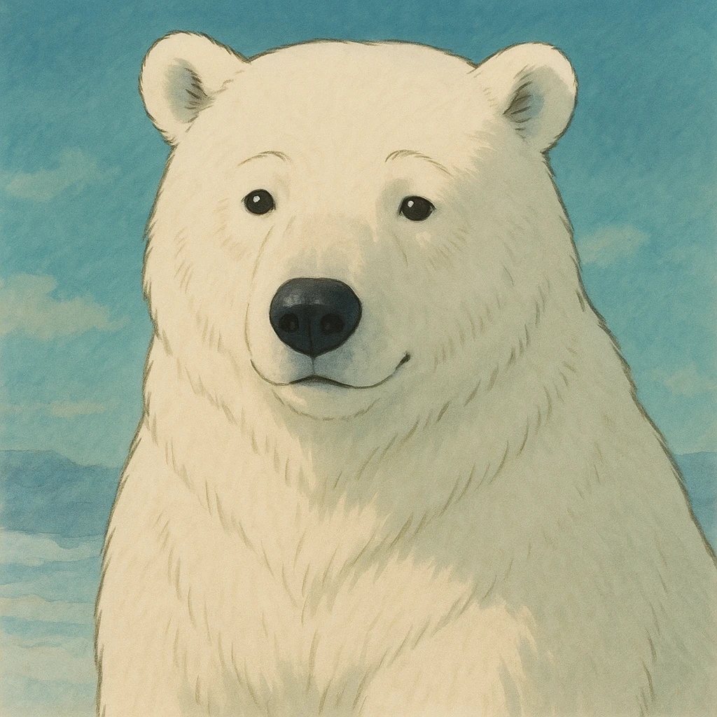polar bear, soft shading, gentle expression, white fur emoji