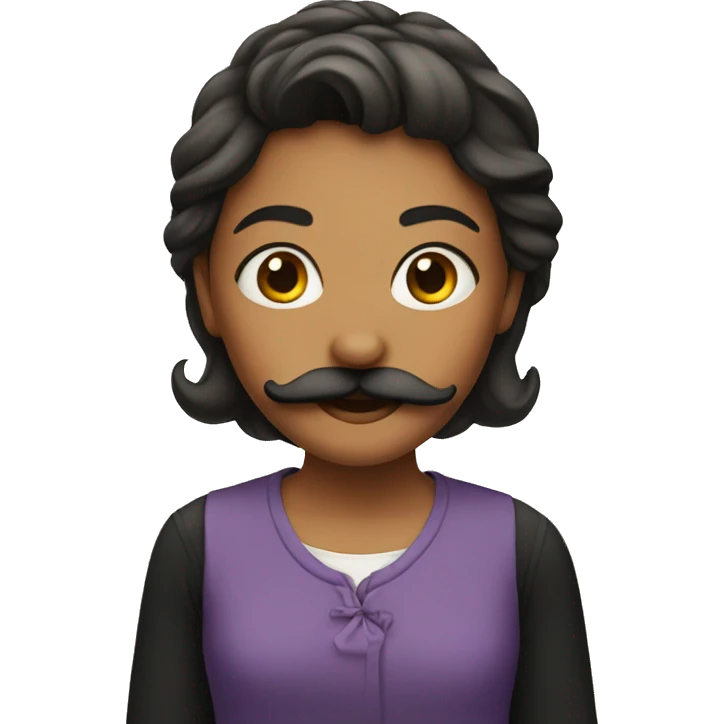 girl with a mustache emoji