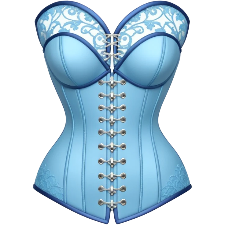 light blue lace and rhinestone corset emoji