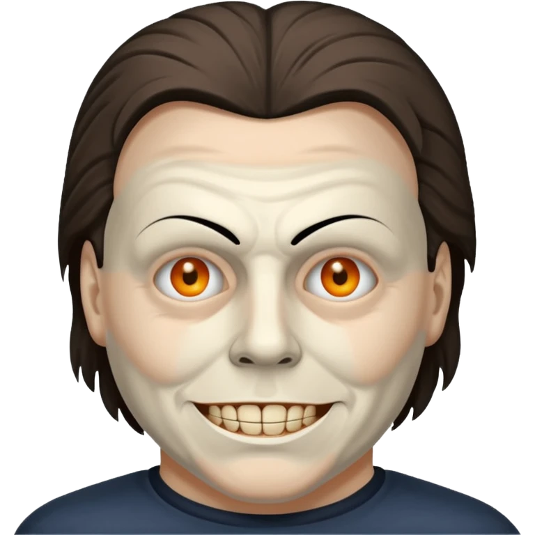 Micheal myers with a grin without red on his face emoji
