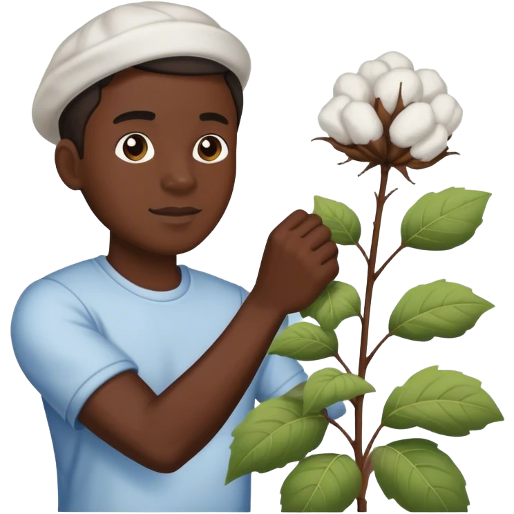 Black man piciking cotton emoji