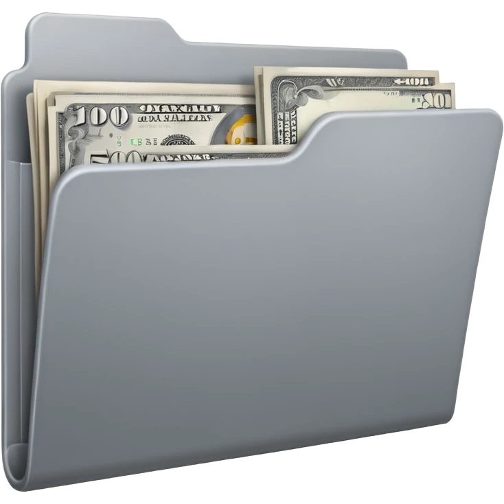 gray folder with money insideemoji emoji