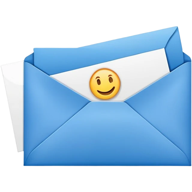 a white postcard in a blue mailing envelope emoji