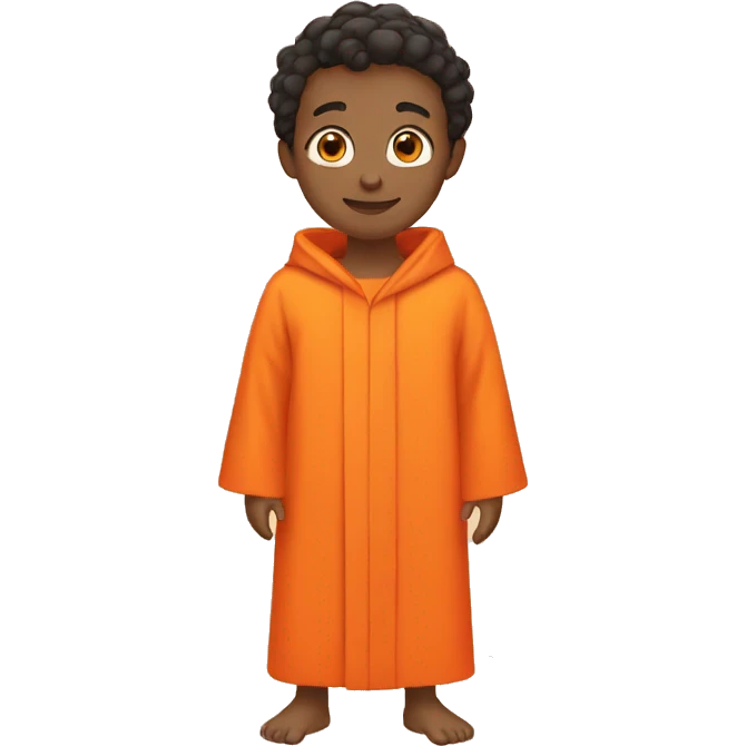 a kid in a bright orange robe emoji