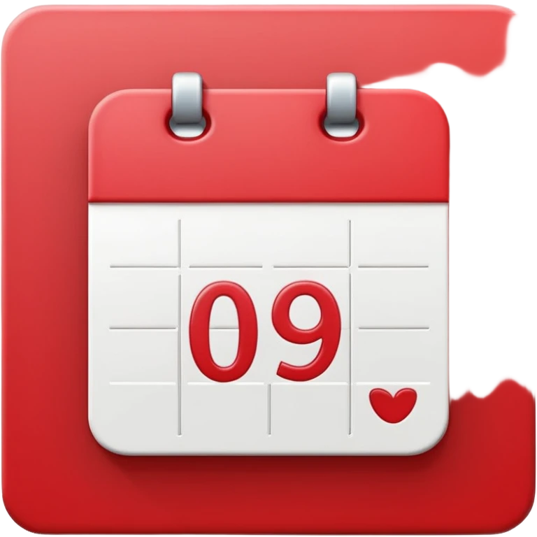minimalistic Apple-style emoji icon of a calendar in 3D perspective, single date number centered, no text or month name, soft shadows, realistic glossy material, subtle depth, high-resolution, modern flat 3D design emoji
