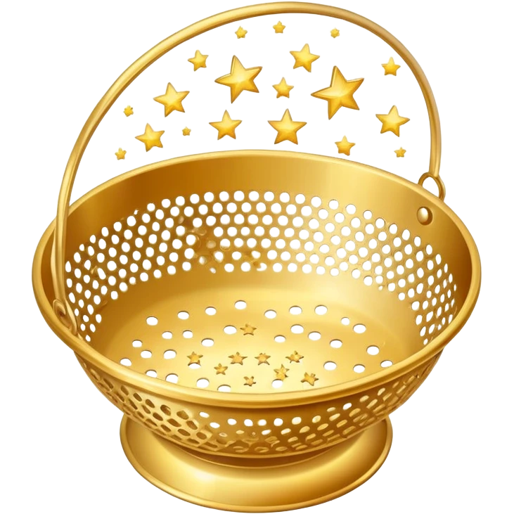 golden sieve with sparkling stars emoji