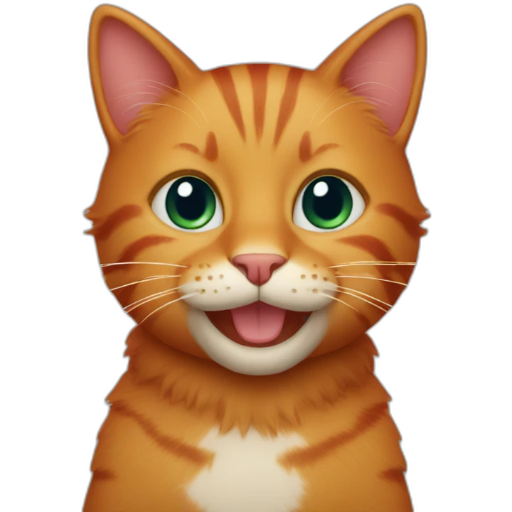 red cat in boots smiling emoji