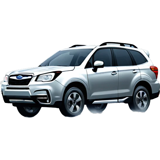 Silver Subaru forester driving through snow emoji