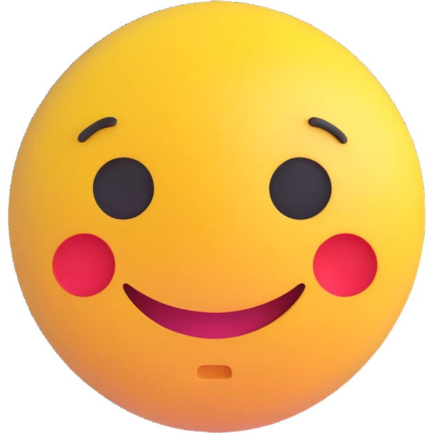 3D smiley emoji, round shape, worried face, with the text "para" emoji