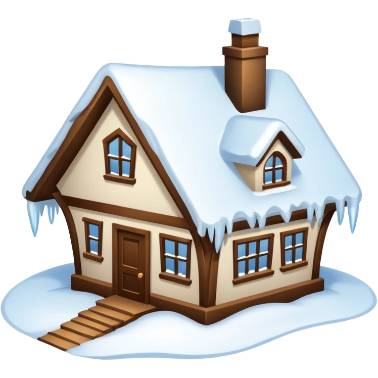 house buried in snow emoji