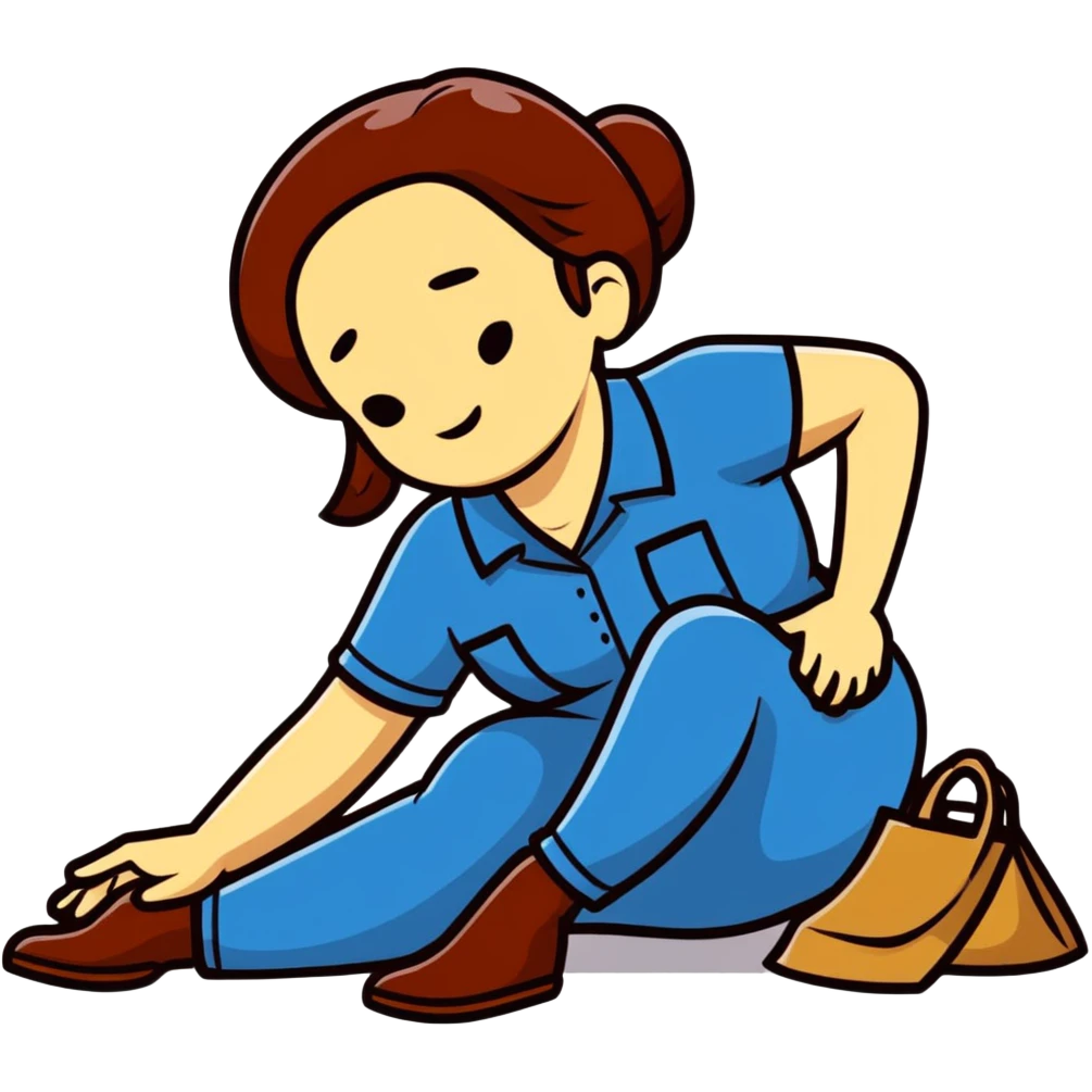 woman labour worker passed out on the floor emoji