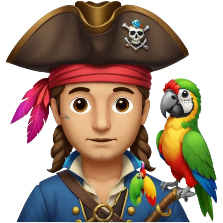 pirate and parrot emoji