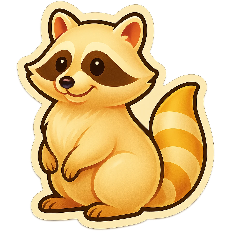 Very Light Blonde raccoon emoji