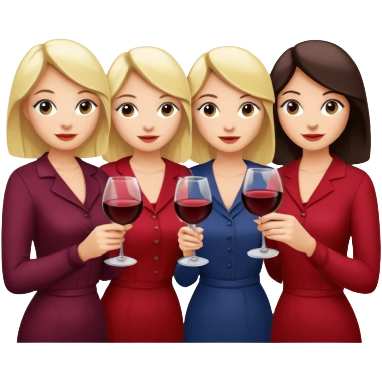 Book club girls. Two blondes, two brunettes. Include glasses of wine too emoji