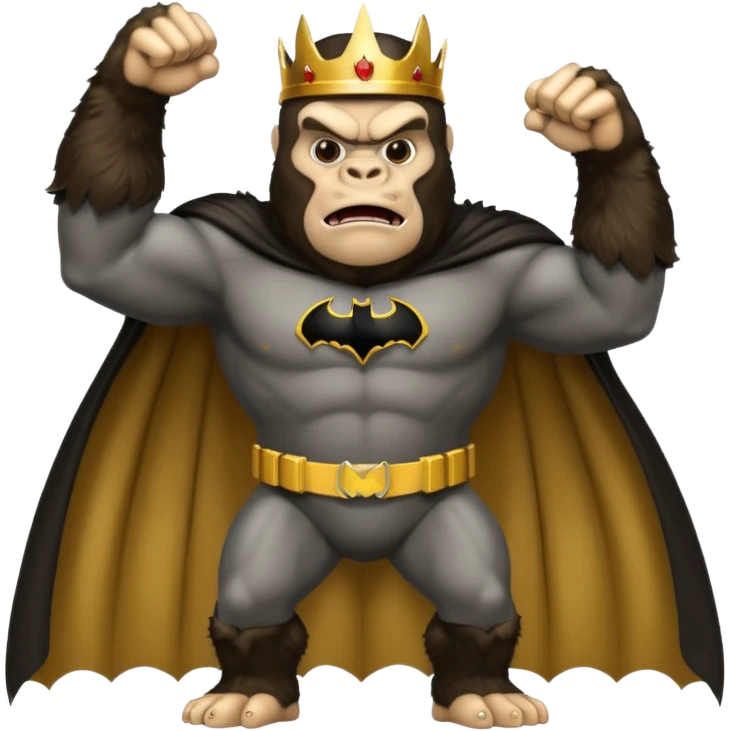 king kong in the classic batman uniform cape emoji