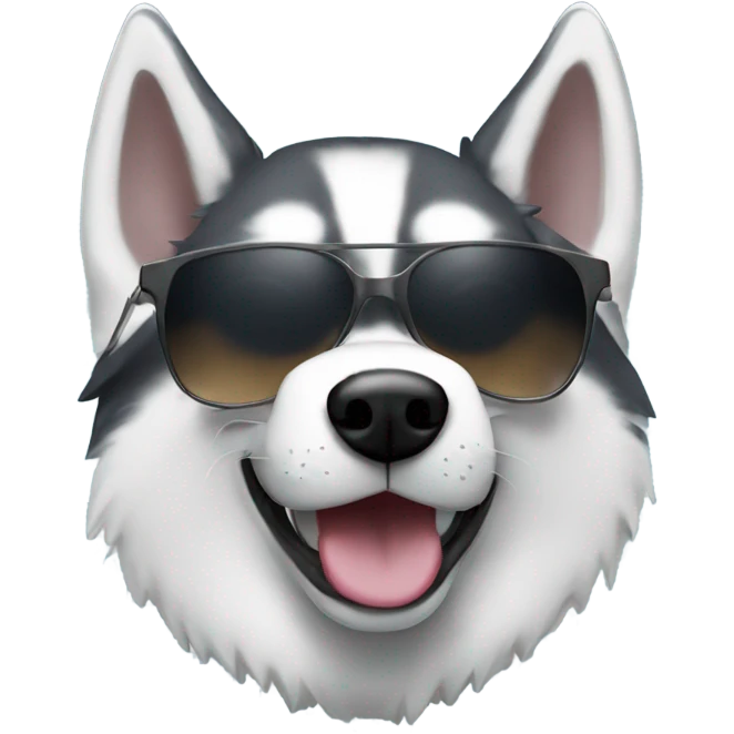 Husky wearing sunglasses emoji