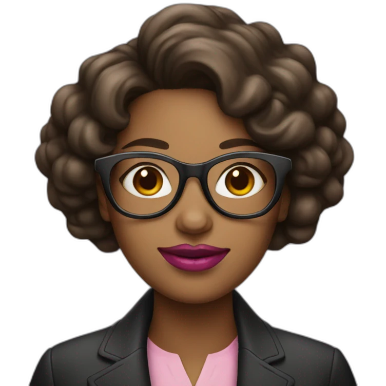 woman with glasses and pink lips emoji