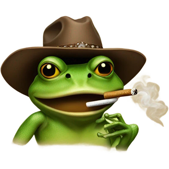 Cowboy frog smoking emoji