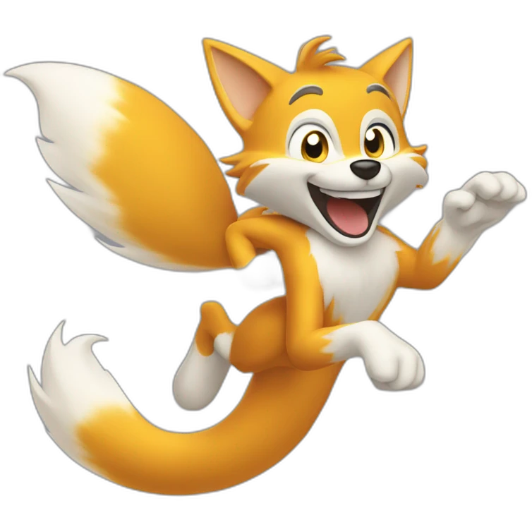 miles tails prower, flying emoji