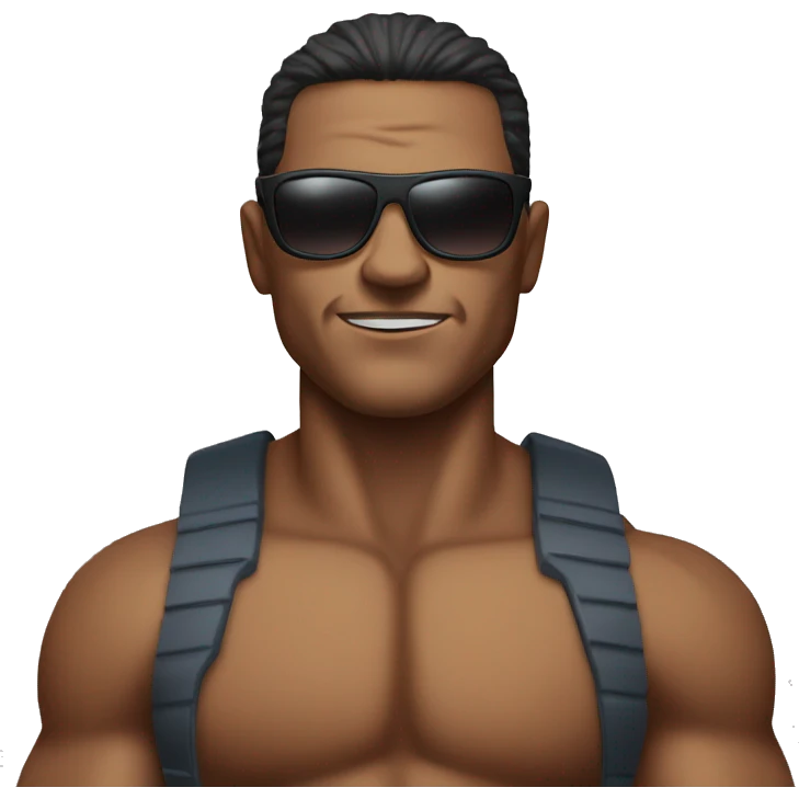 muscular man in sunglasses emoji
