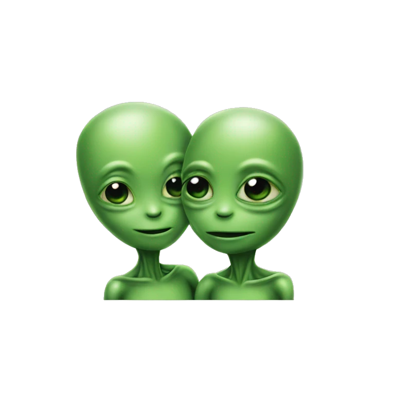 couple of green alien in  love emoji