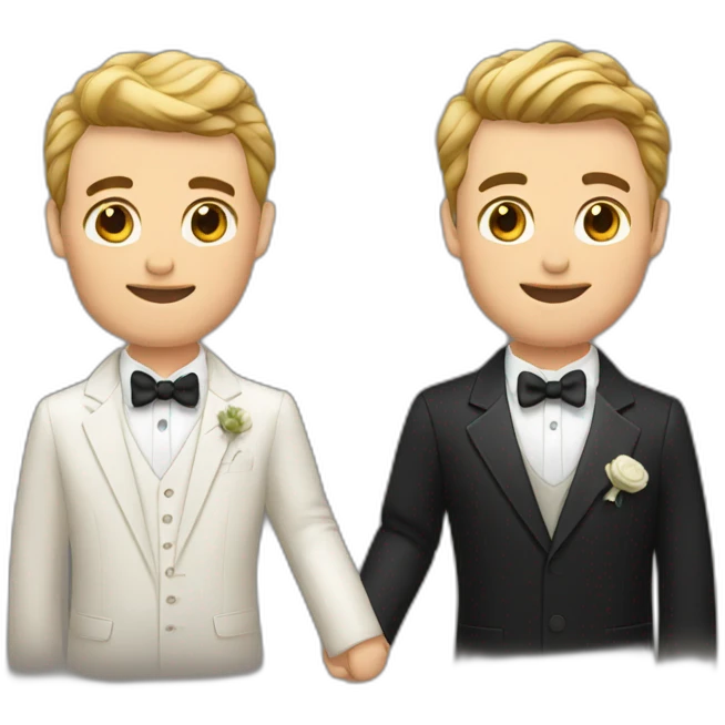 gay couple getting marriage emoji