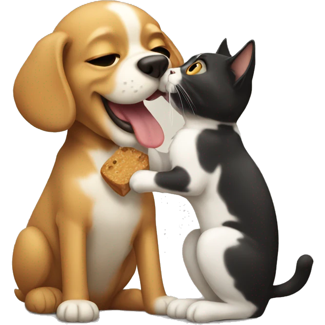 Cat eating dog emoji