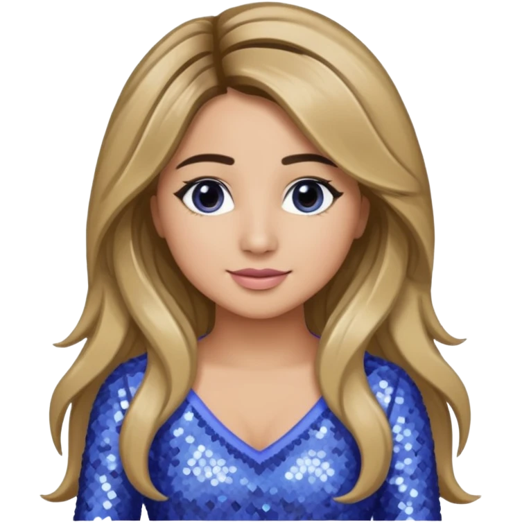 Ally Brooke from Fifth Harmony with long dark blonde hair, periwinkle sequin outfit emoji