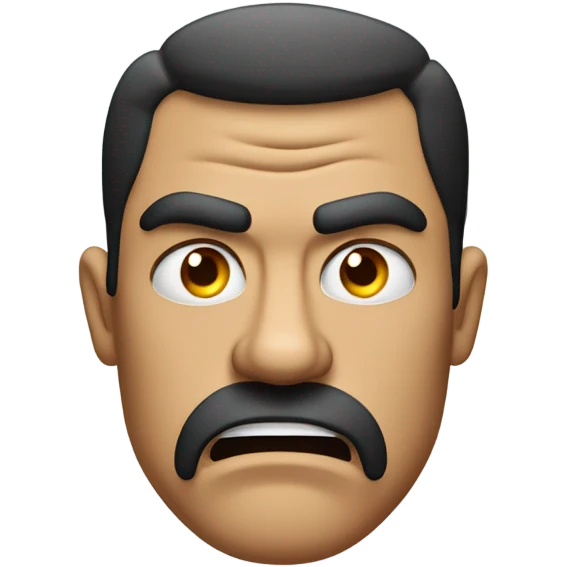 guy making a furious brow face emoji emoji